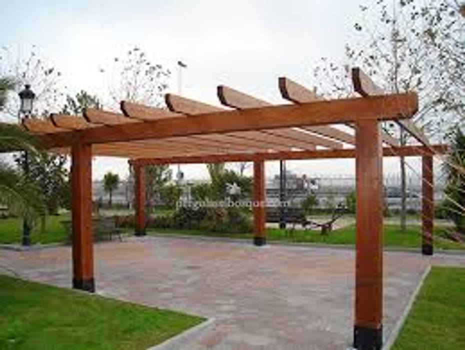 PERGOLAS EN MADERA, Diseños y altillos SAS Diseños y altillos SAS Balcones y terrazas de estilo moderno Mobiliario