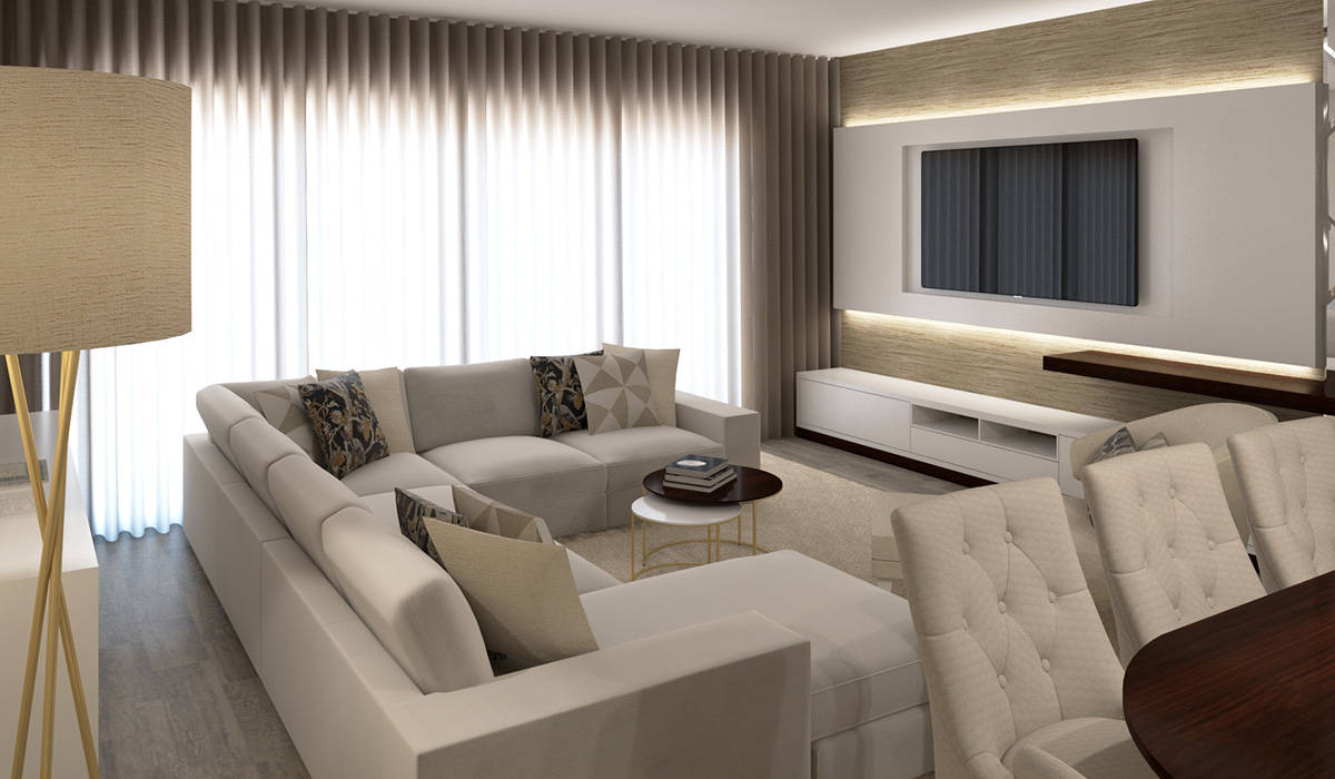 Ana Andrade - Design de Interiores의  거실, 모던   
