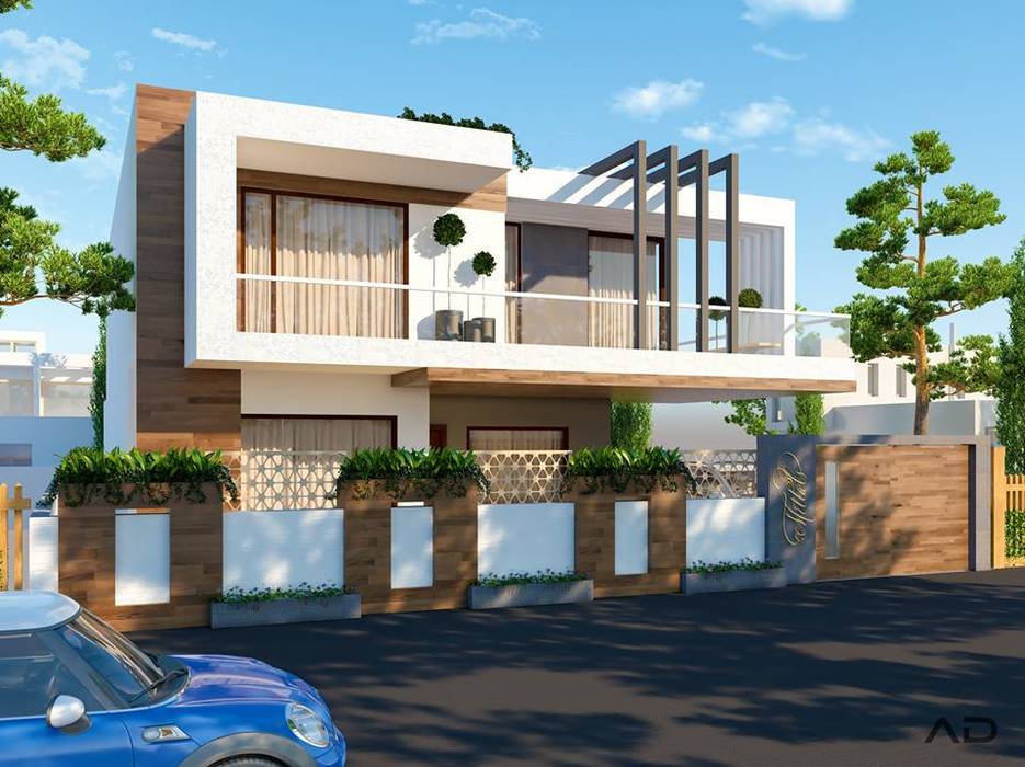 house interiors , Vinyaasa Architecture & Design Vinyaasa Architecture & Design Bungalows Sky,Building,Cloud,Wheel,Car,Tire,Plant,Blue,Vehicle,Tree