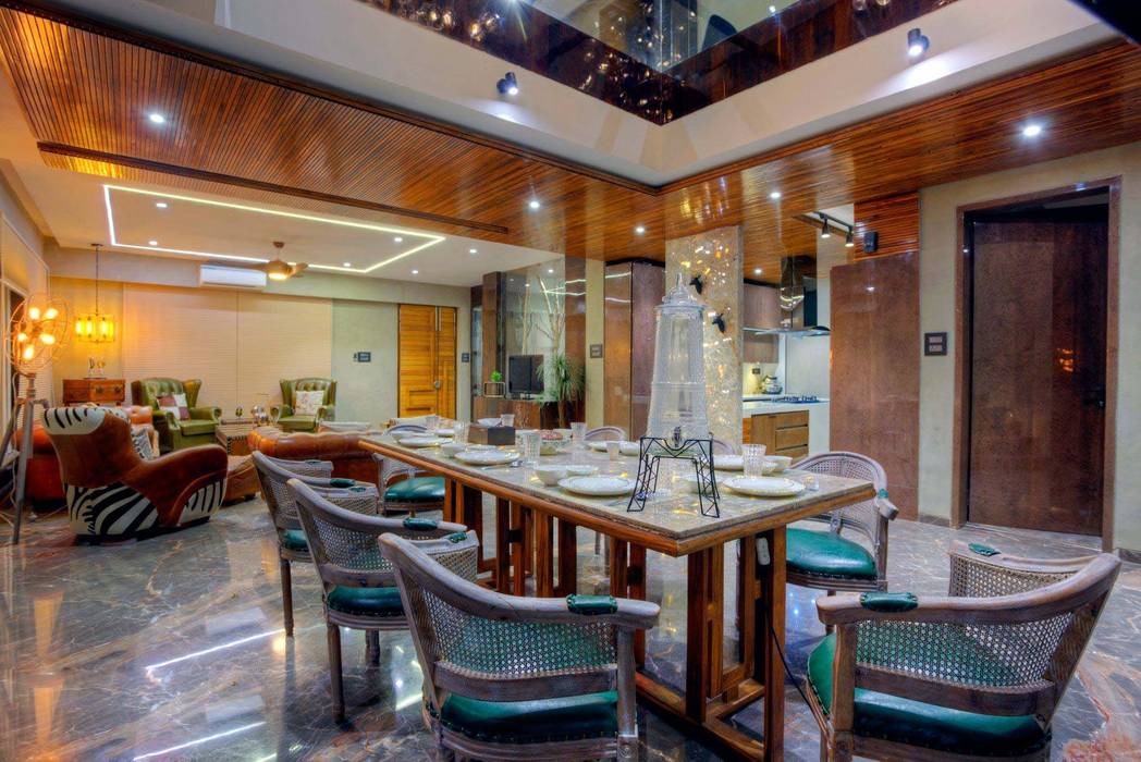 private residence project, Vinyaasa Architecture & Design Vinyaasa Architecture & Design Modern dining room Table,Furniture,Property,Chair,Interior design,Lighting,Wood,Floor,Door,Real estate