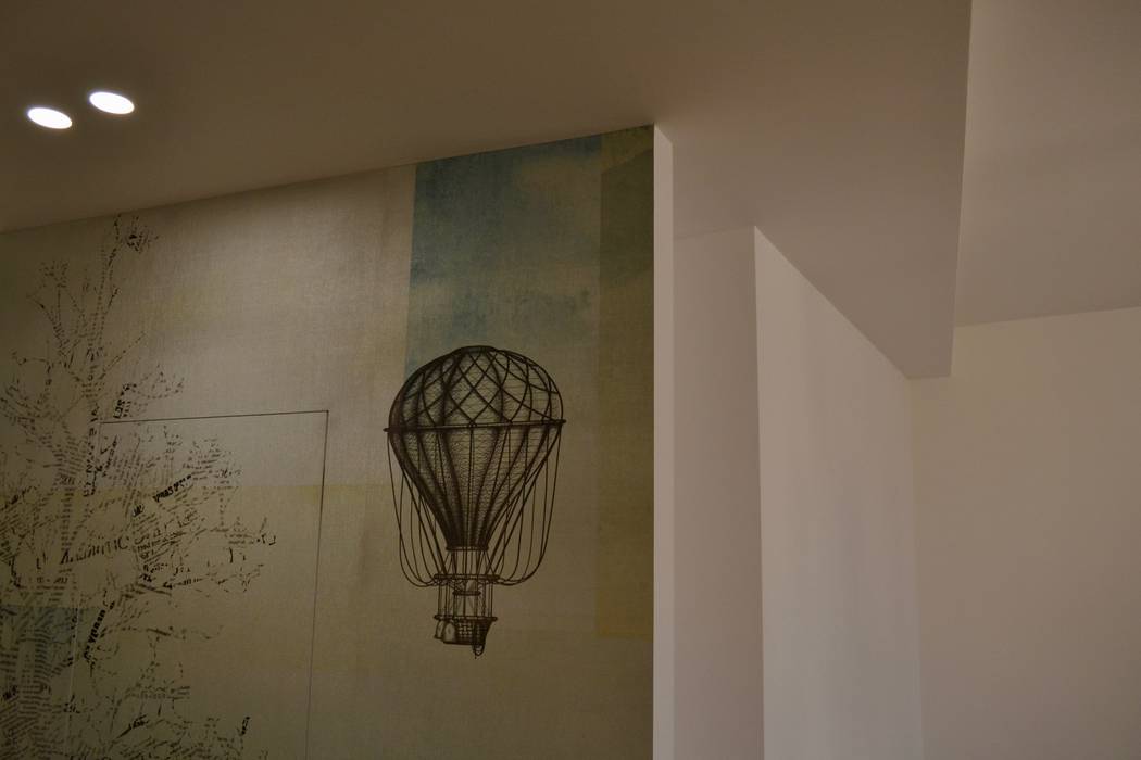 Dettaglio Carta Da Parati Areanova Officina Di Architettura Ingresso Corridoio Scale In Stile Eclettico Turchese Homify