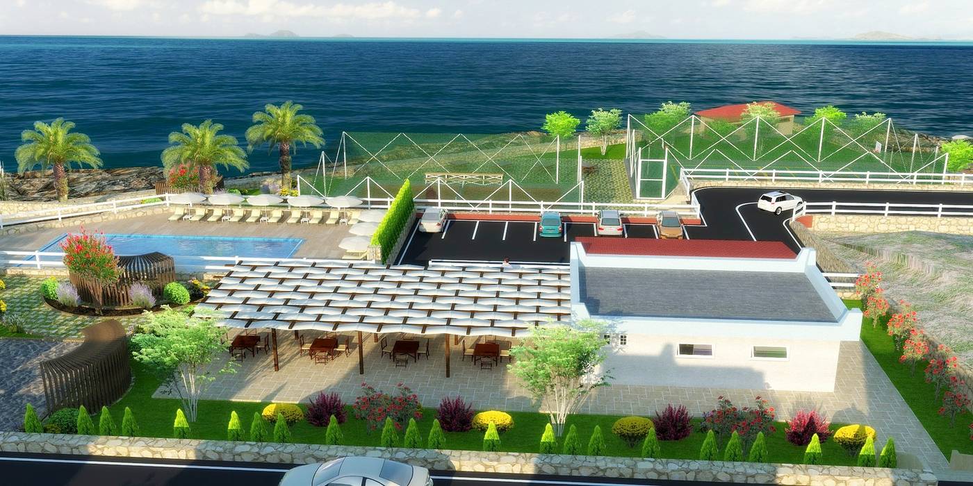 Akliman Wilları Sosyal Tesis Planlama ve Peyzaj Projesi - Çanakkale/Akliman, Mimari 3D Render Mimari 3D Render Akdeniz Bahçe