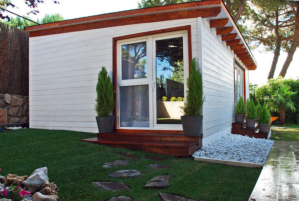 Caseta habitable de madera, Construcción de casetas de Madera en Madrid Construcción de casetas de Madera en Madrid บ้านไม้