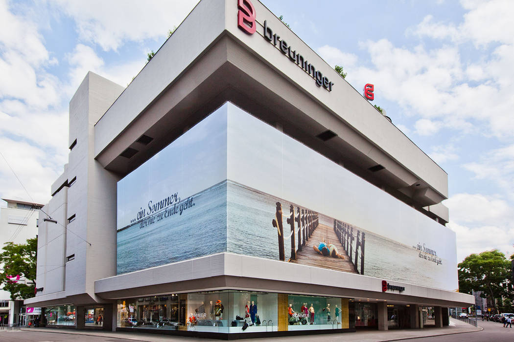 Breuninger Textilfassade, DITTEL ARCHITEKTEN GMBH DITTEL ARCHITEKTEN GMBH Espacios comerciales Shoppings y centros comerciales