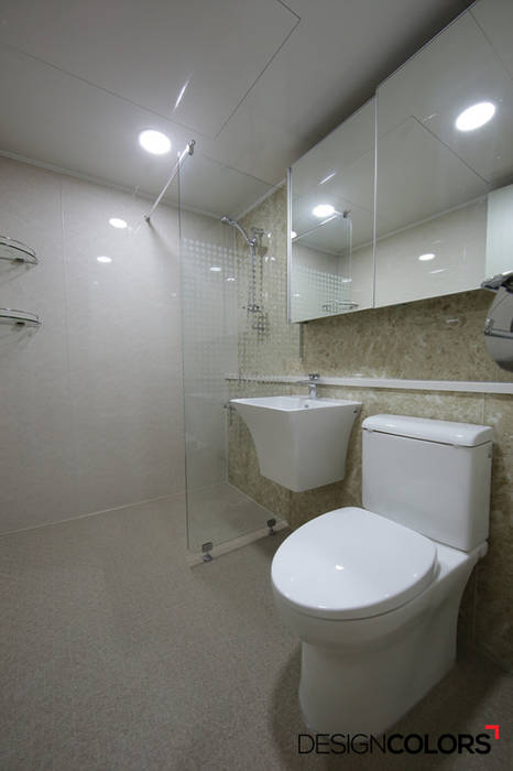 송파구 문정동 문정래미안 아파트인테리어 44평, DESIGNCOLORS DESIGNCOLORS Modern Bathroom