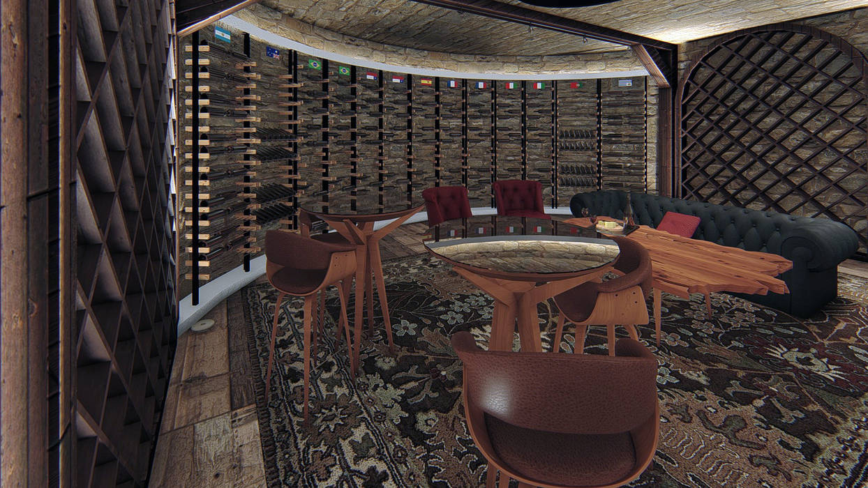 ESTILO, MODERNIDADE E SOFISTICAÇÃO, 🔴 8HAUS - ARQUITETOS ASSOCIADOS 🔴 🔴 8HAUS - ARQUITETOS ASSOCIADOS 🔴 Modern wine cellar