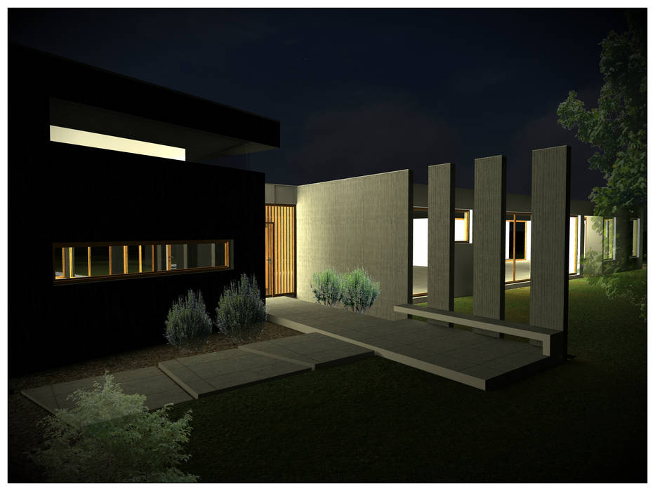 VIVIENDA RURAL CONTEMPORÁNEA PANEL SIP, Vicente Espinoza M. - Arquitecto Vicente Espinoza M. - Arquitecto บ้านเดี่ยว