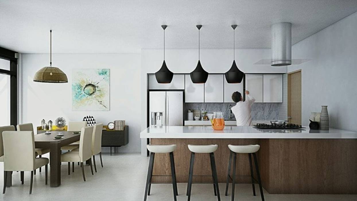 Residencia Las Palmas, EMME Arquitectos EMME Arquitectos Built-in kitchens