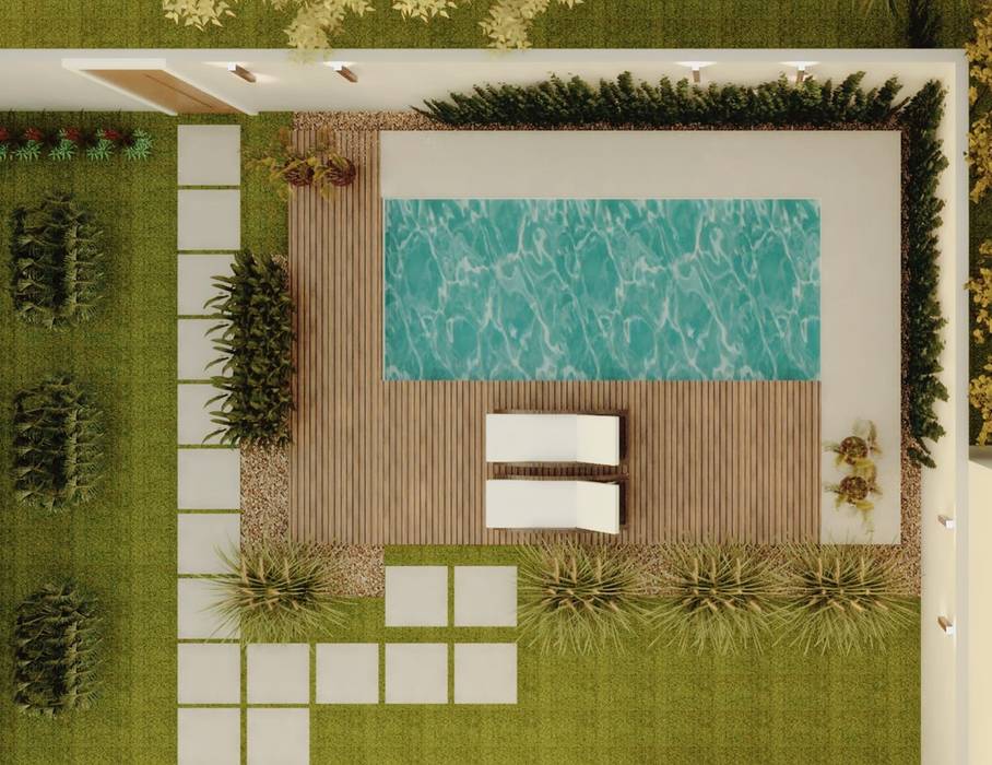 PROJETO PAISAG´ÍSTICO/PISCINA, Cíntia Schirmer | arquiteta e urbanista Cíntia Schirmer | arquiteta e urbanista مسبح حديقة