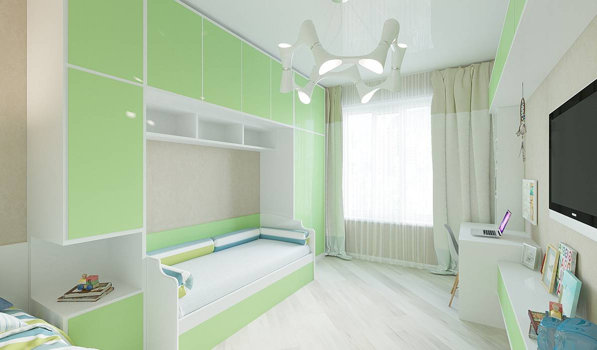 Дизайн квартиры в ЖК Вишневый сад, YZ-design YZ-design Boys Bedroom MDF