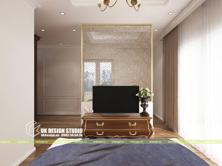 THIẾT KẾ NỘI THẤT BIỆT THỰ CỔ ĐIỂN 10X20M, UK DESIGN STUDIO - KIẾN TRÚC UK UK DESIGN STUDIO - KIẾN TRÚC UK Small bedroom