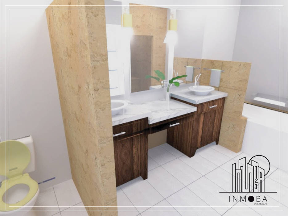 Render Perspectiva Propuesta Remodelación Baño INMOBA Baños modernos