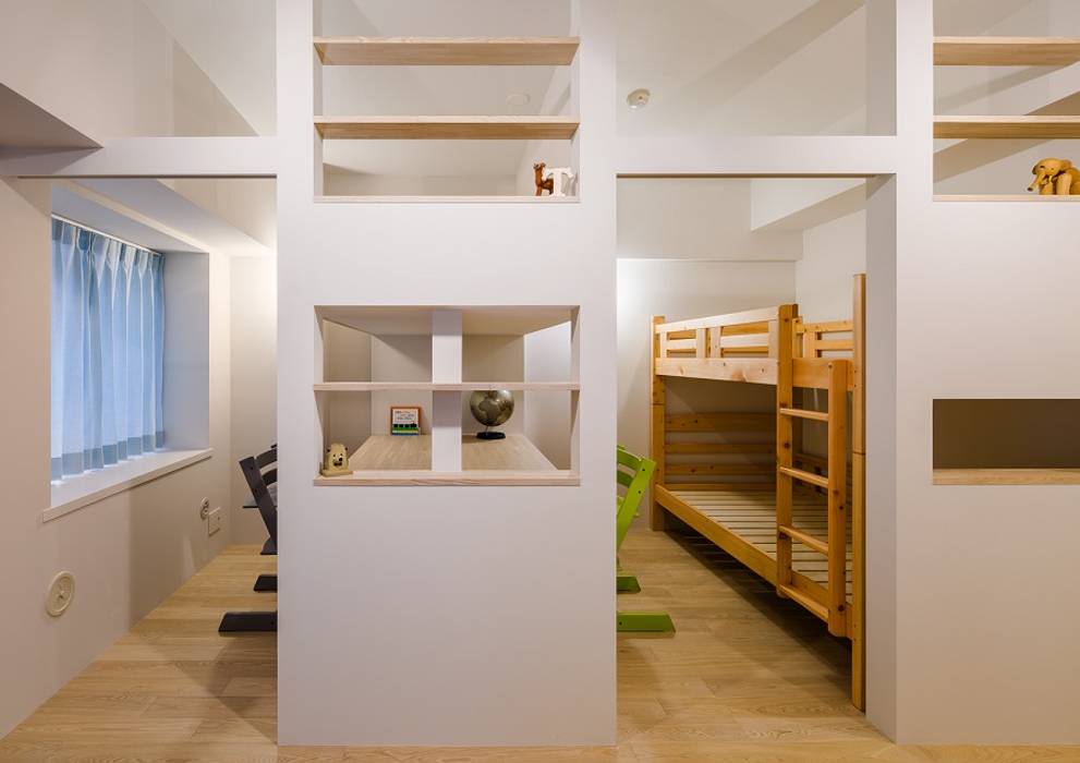 Weave, e do design 一級建築士事務所 e do design 一級建築士事務所 Chambre d'adolescent Bois Effet bois