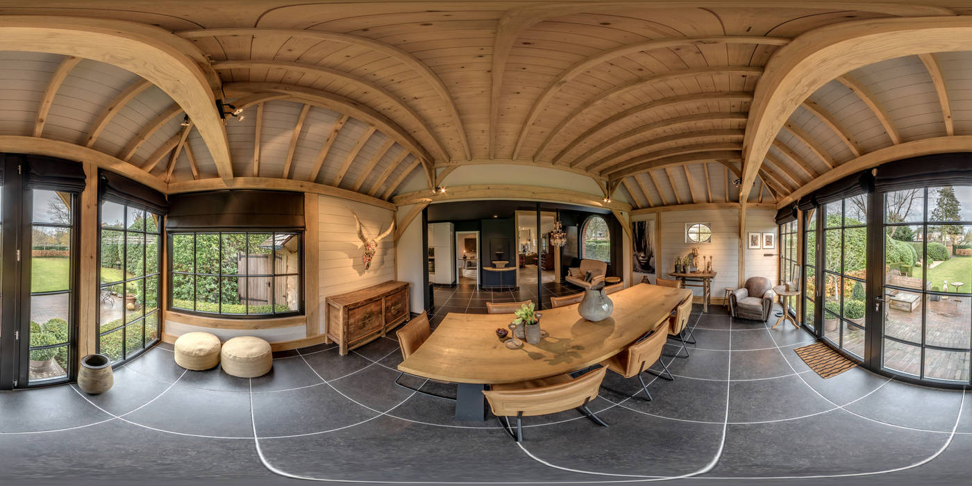 360°x360° Virtuele Rondleidingen met Interieur - en Exterieur foto's., 360D - Virtuele Rondleiding 360D - Virtuele Rondleiding مساحات تجارية خشب Wood effect مكاتب ومحلات