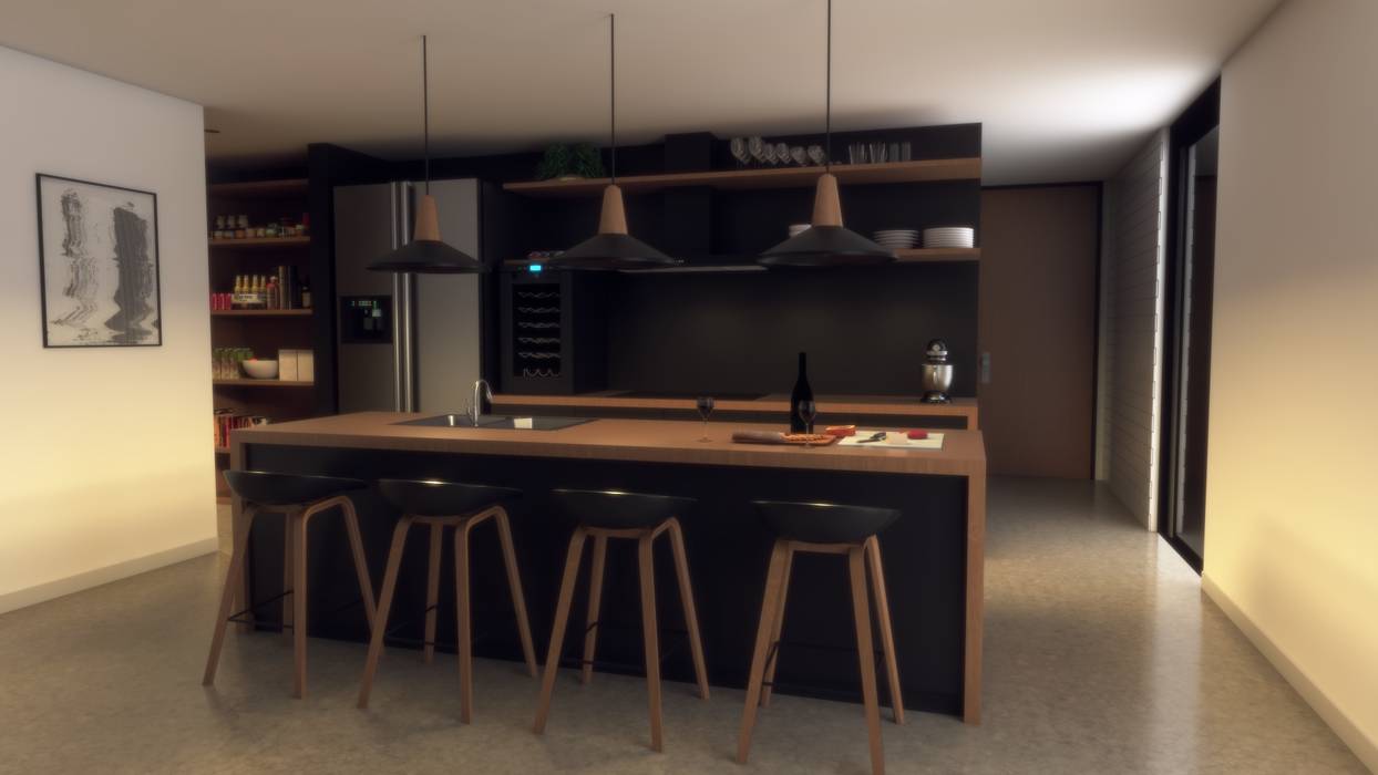 Villa 3, Gliptica Design Gliptica Design Small kitchens Concrete