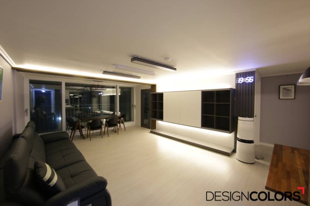 은평구 구산동 구산브라운스톤 아파트인테리어 34평, DESIGNCOLORS DESIGNCOLORS Salon moderne