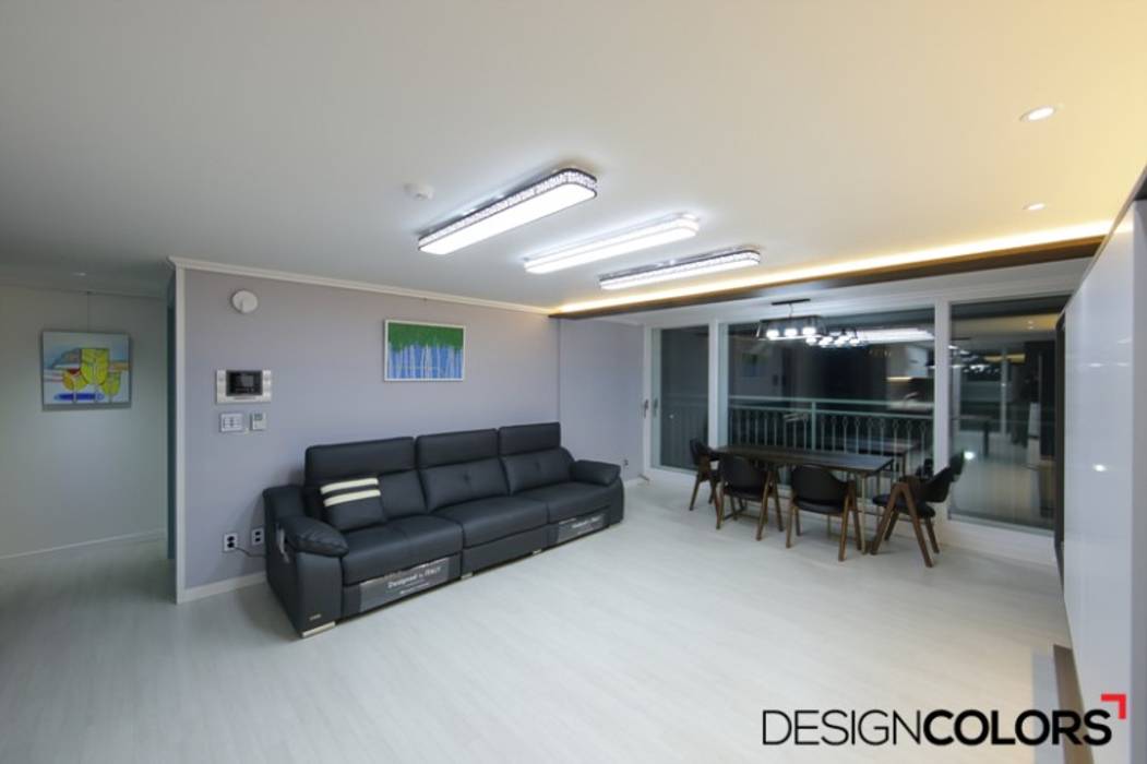 은평구 구산동 구산브라운스톤 아파트인테리어 34평, DESIGNCOLORS DESIGNCOLORS Modern living room