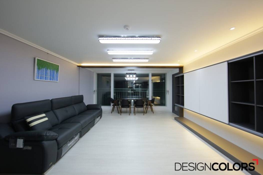 은평구 구산동 구산브라운스톤 아파트인테리어 34평, DESIGNCOLORS DESIGNCOLORS Modern Living Room