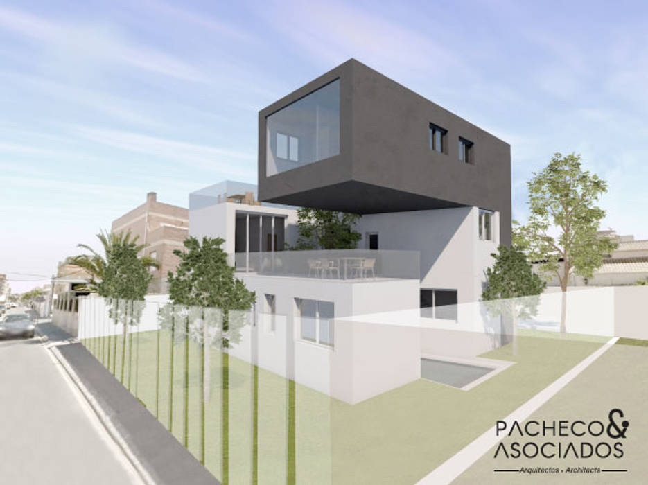 Diseño de una villa en Torrevieja por Pacheco&Asociados, Pacheco & Asociados Pacheco & Asociados Rumah tinggal Beton Bertulang