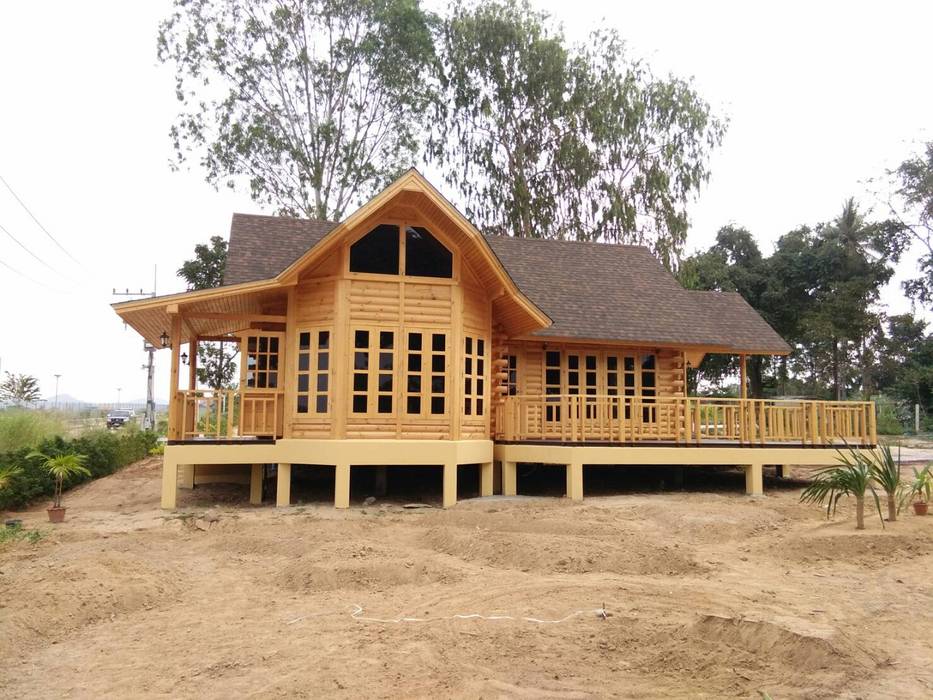 Log Home ติดมอเตอร์เวย์, Sukjai Logcabin Partnership Sukjai Logcabin Partnership บ้านไม้ ไม้จริง Multicolored