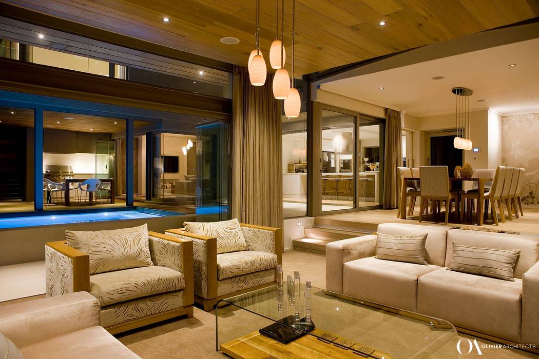 L \ HOUSE \\ Plettenberg Bay \\ Olivier Architects Olivier Architects Living room
