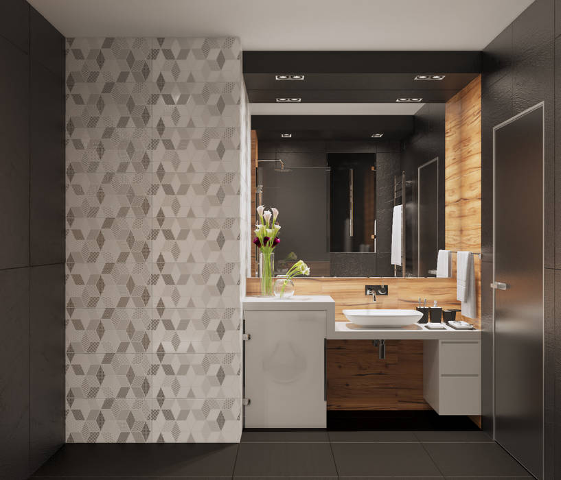 Black Style Contemporary Small Bathroom Борис Ступак Ванная в стиле лофт Камень туалет,санузел,ванная,плитка,камень,современный,лофт