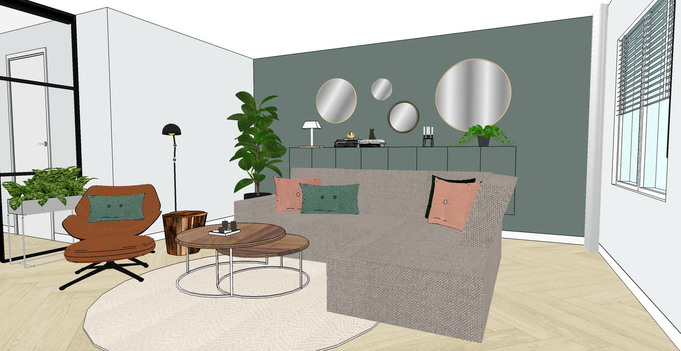 Ontwerp woonkamer Blenddin Interieurontwerp & Advies