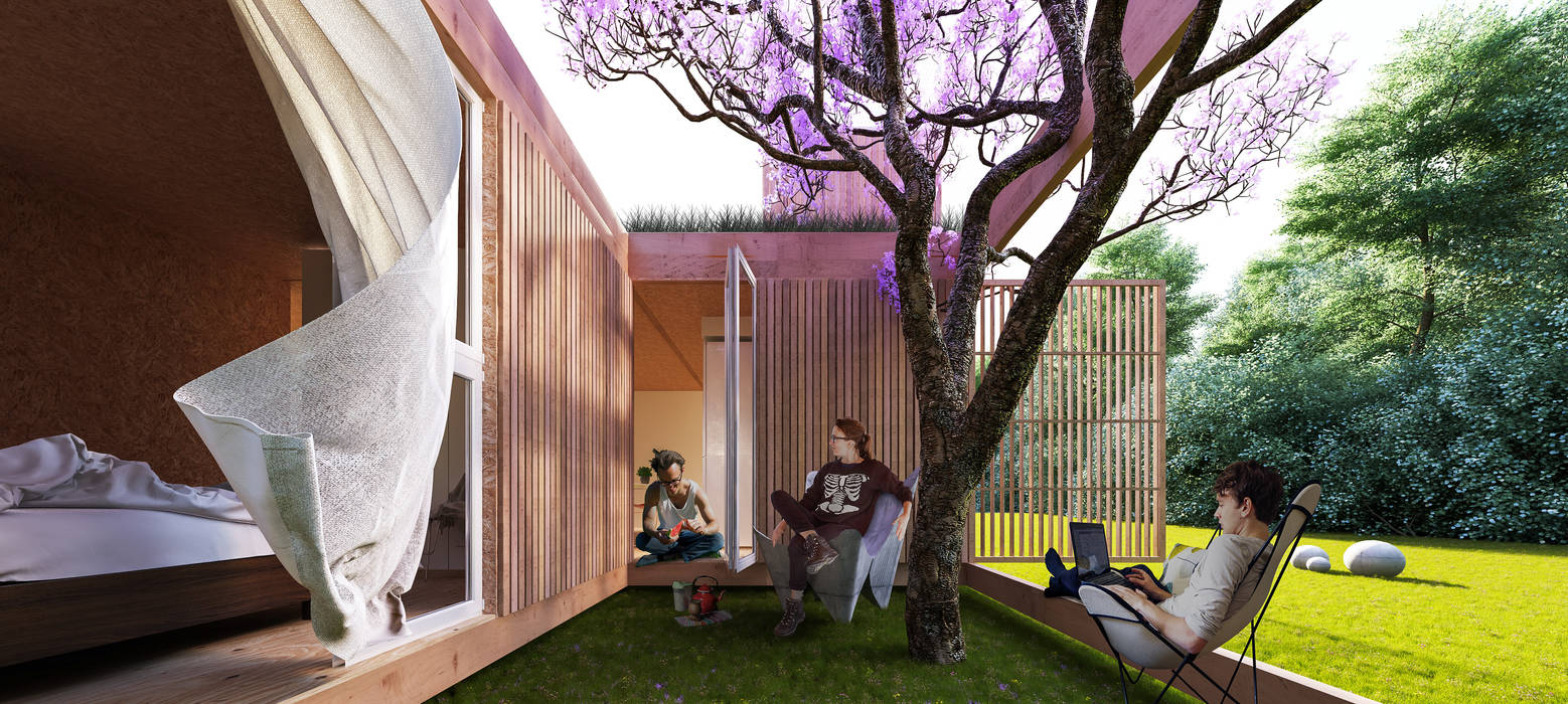 Concurso nacional de ideas "prototipo de vivienda sustentable ejecutado con madera" - 3er Premio, Arquitecto Casola Walter Arquitecto Casola Walter Wooden houses Wood Wood effect