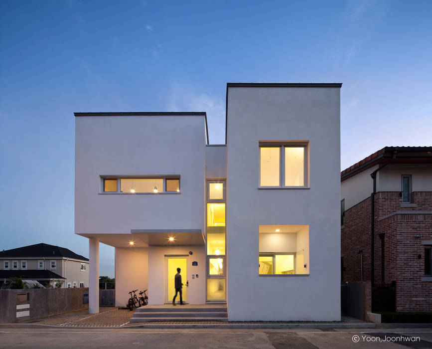 친환경 저에너지 주택. 비스타 하우스, 건축사사무소 모뉴멘타 건축사사무소 모뉴멘타 Modern houses Limestone