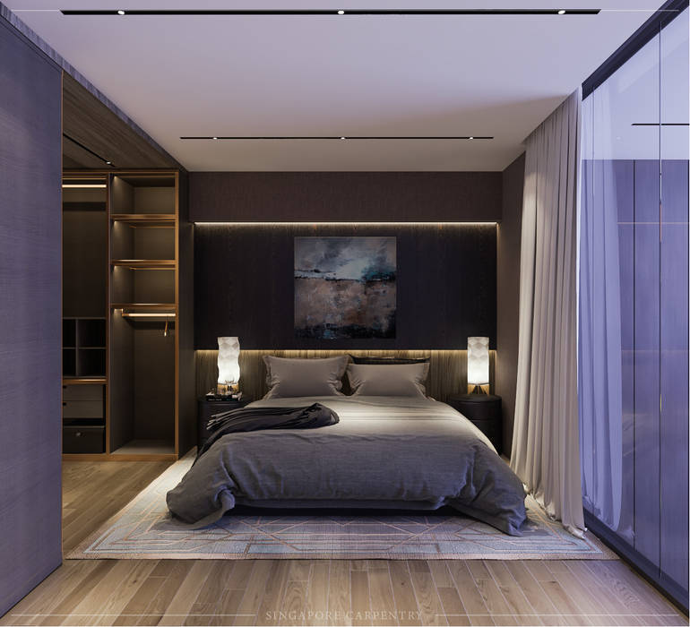Modern Glamour At Gerald Drive Modern Style Bedroom By Singapore