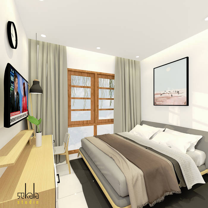 Desain kamar tidur (Bedroom Design) SEKALA Studio Kamar Tidur Modern Batu Bata