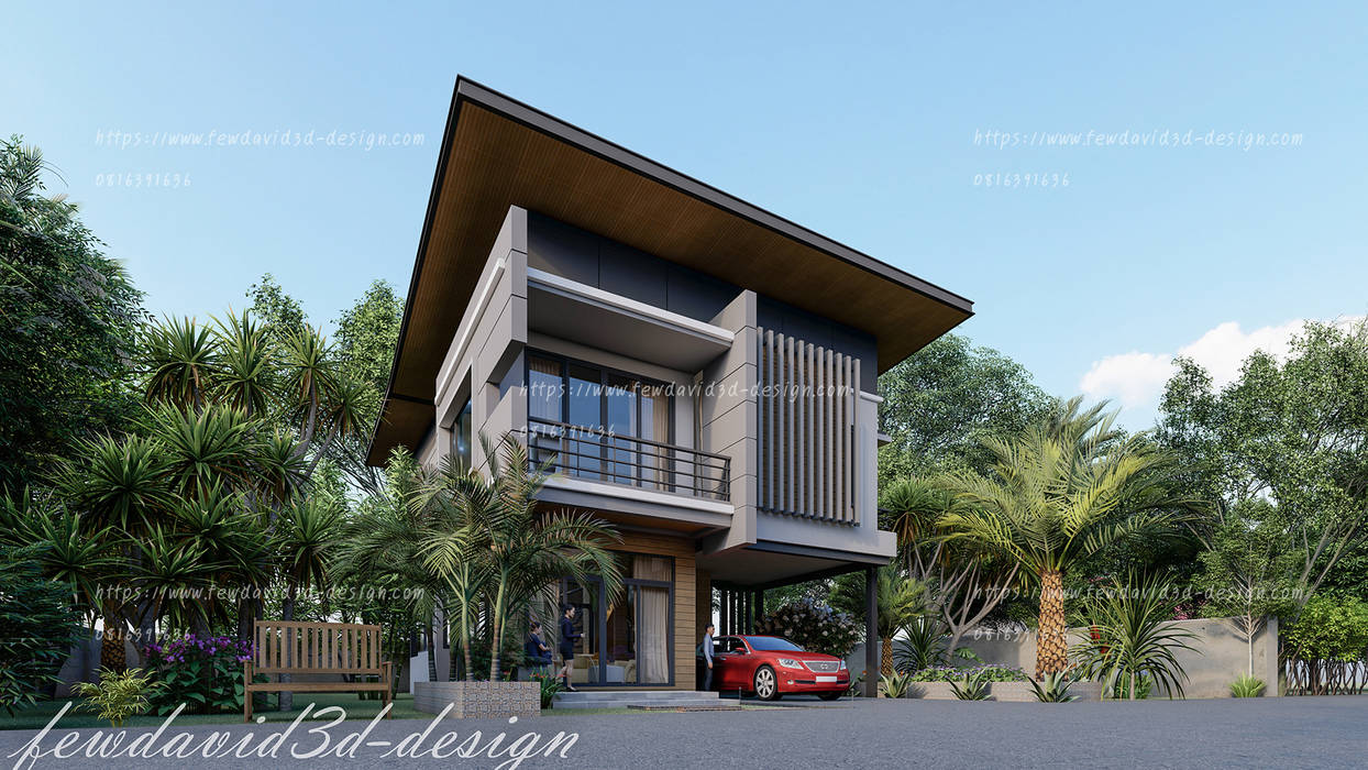 ผลงานออกแบบบ้านพักอาศัย2ชั้น 250 ตร.ม. จ.ภูเก็ต, fewdavid3d-design fewdavid3d-design