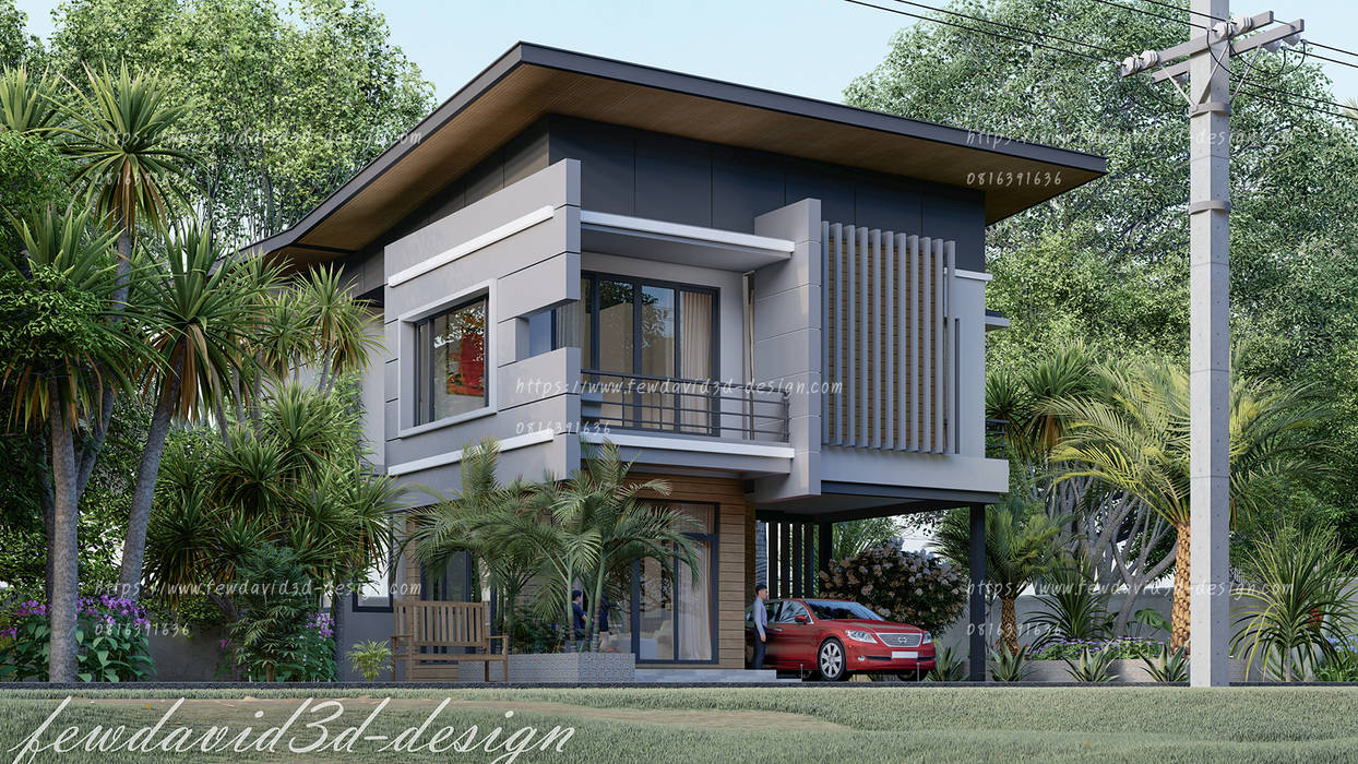 ผลงานออกแบบบ้านพักอาศัย2ชั้น 250 ตร.ม. จ.ภูเก็ต, fewdavid3d-design fewdavid3d-design