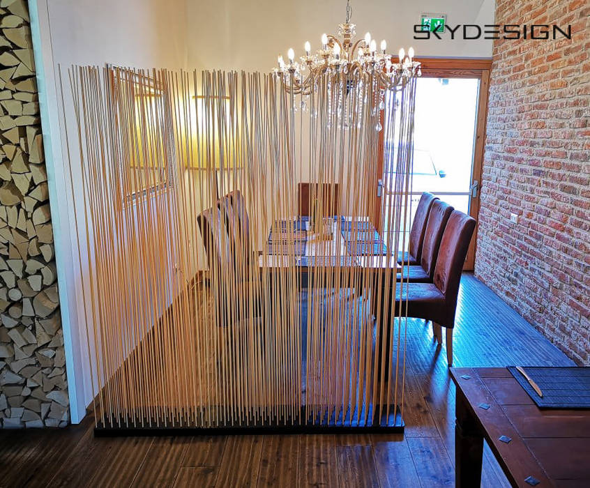 Gastromöbel - Tische Stühle und Barhocker Sichtschutz Raumteiler homify Moderne Esszimmer Bambus Grün Stühle und Bänke