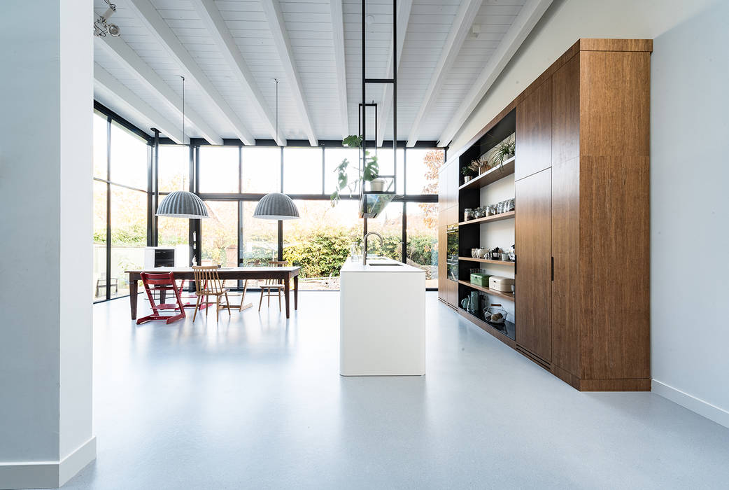 Nieuwendammerdijk Dijkhuis, Dineke Dijk Architecten Dineke Dijk Architecten Cozinhas modernas