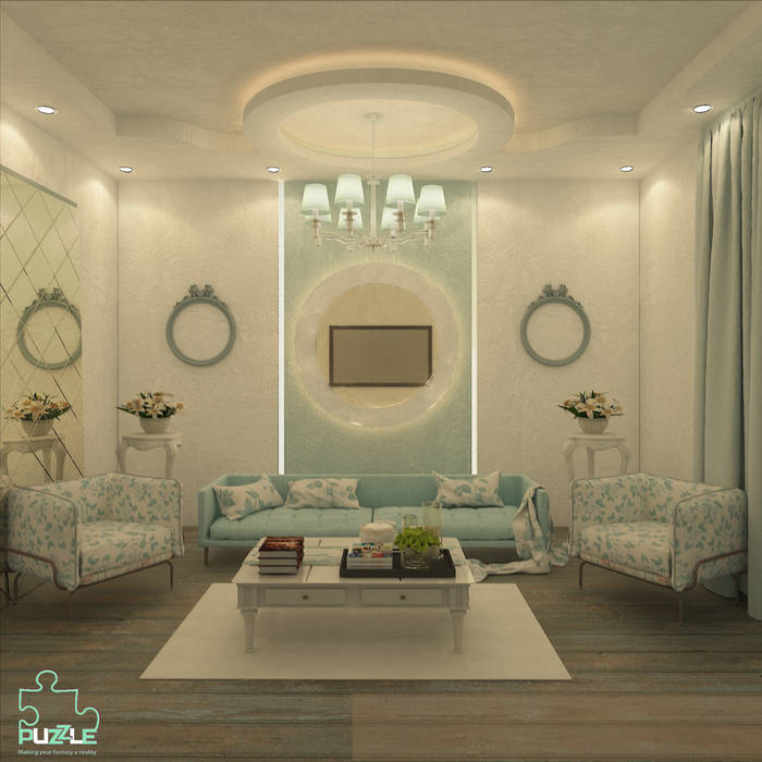 Living room design, Puzzle Puzzle Classic style living room