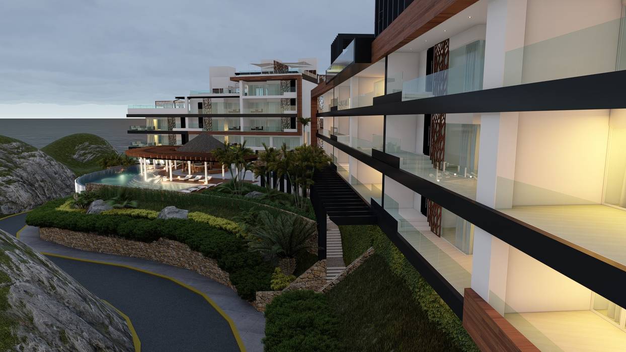 Departamentos en Huatulco, DISARQ ARQUITECTOS DISARQ ARQUITECTOS 테라스 주택