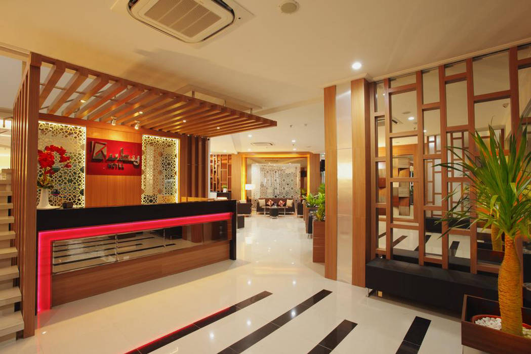 reception daun architect Ruang Komersial Hotels