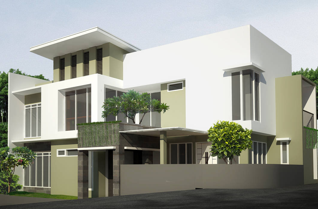 facade design daun architect Rumah Modern