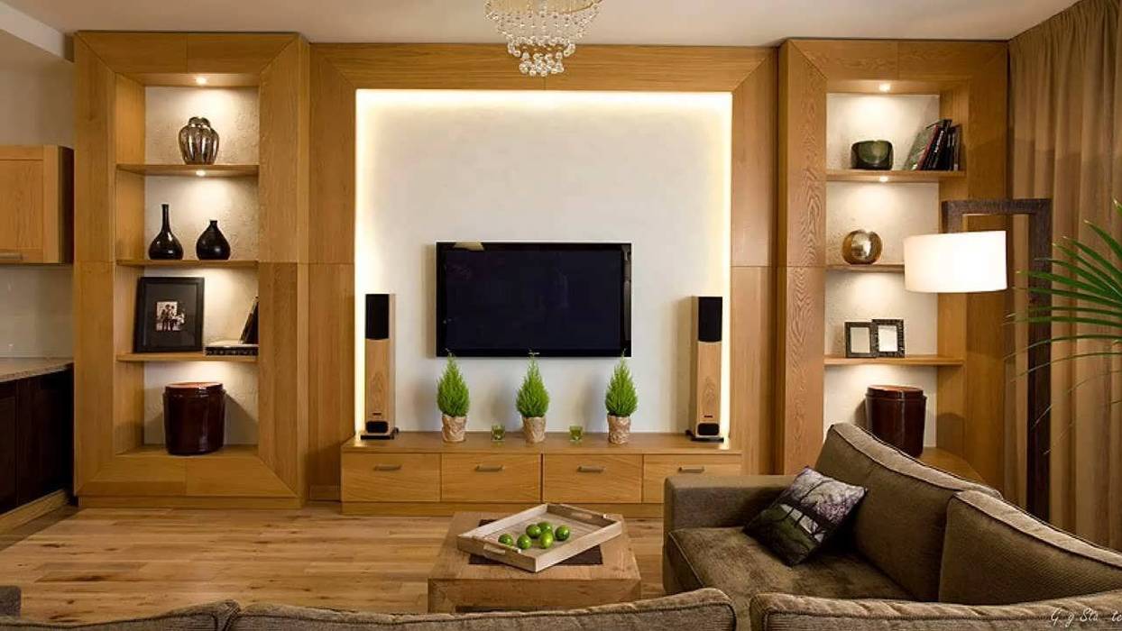 Interior designers & decorators in hyderabad modern living room by nxt