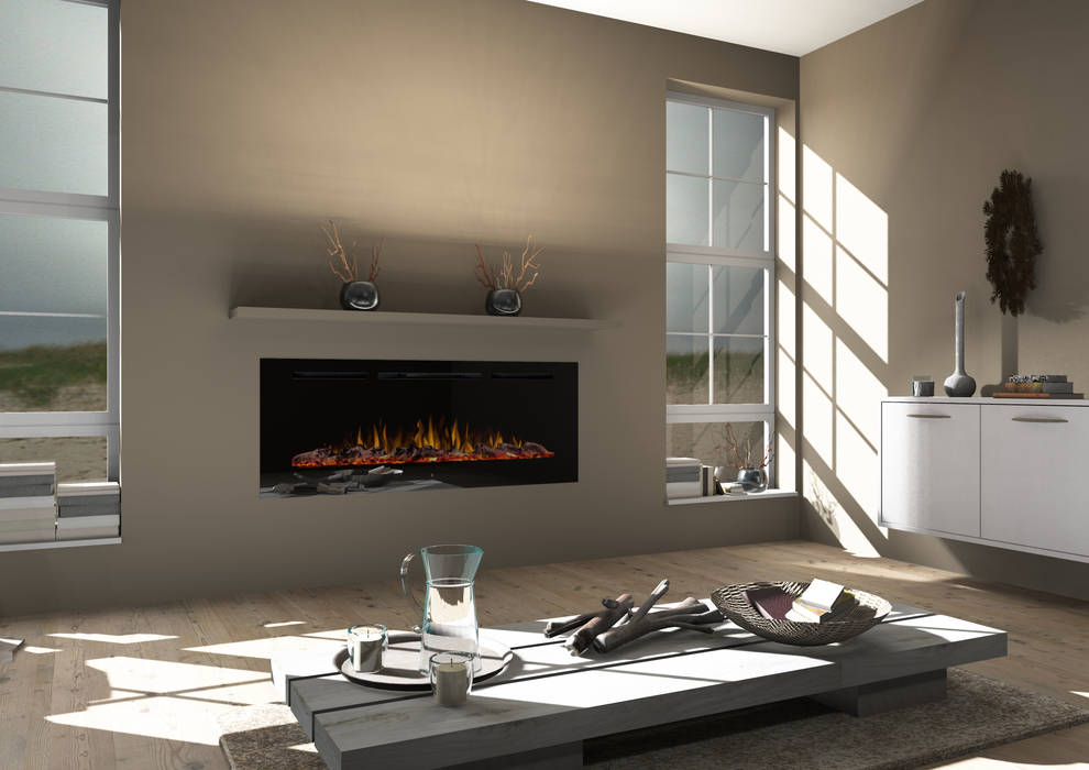 Paris Einbaukamin - Noble Flame Elektrokamin, muenkel design - Elektrokamine aus Großentaft muenkel design - Elektrokamine aus Großentaft Salas de estilo moderno Chimeneas y accesorios