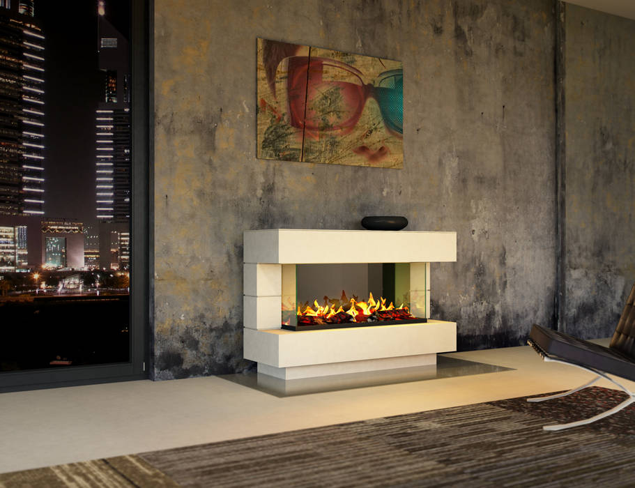 London Elektrokamin, muenkel design - Elektrokamine aus Großentaft muenkel design - Elektrokamine aus Großentaft Phòng khách Fireplaces & accessories