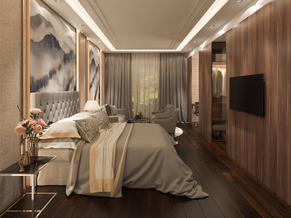 Resort Style at Kew Crescent Singapore Carpentry Interior Design Pte Ltd Classic style bedroom