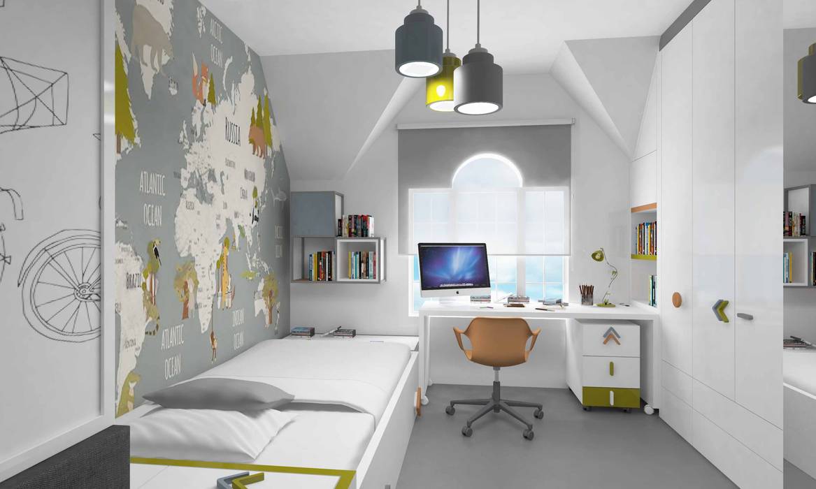 Bosnalı Kids Room, Pebbledesign / Çakıltașları Mimarlık Tasarım Pebbledesign / Çakıltașları Mimarlık Tasarım غرفة نوم أولاد