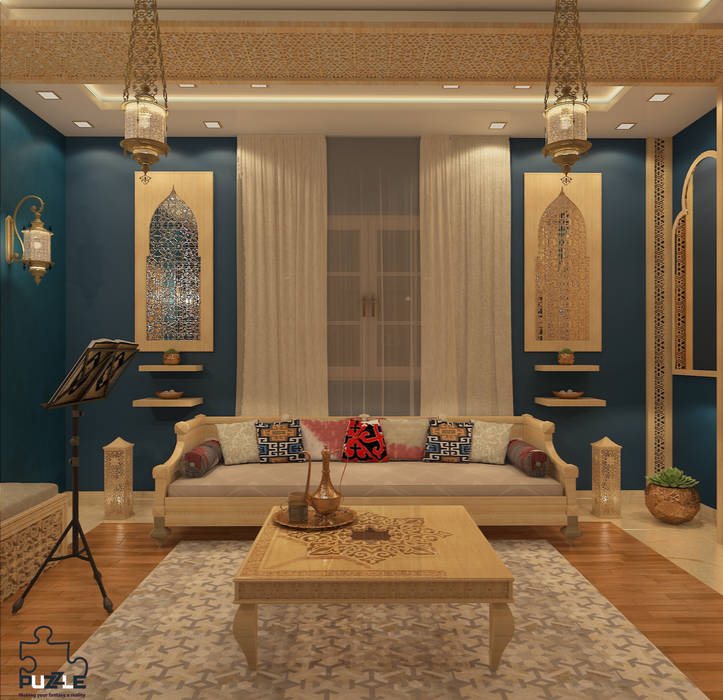Arabian Sitting Design Modern Living Room By Puzzle Modern Homify
