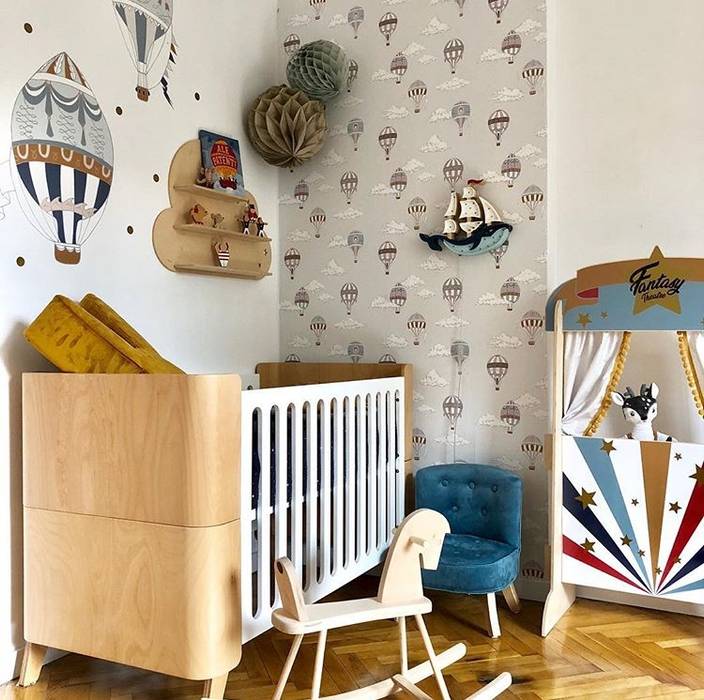 homify Kamar Bayi/Anak Gaya Skandinavia Beds & cribs