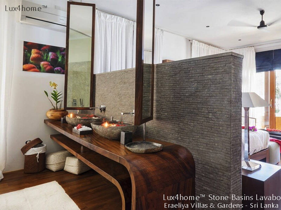 Natural Stone Sinks - Hotel bathroom homify Asian style bathroom