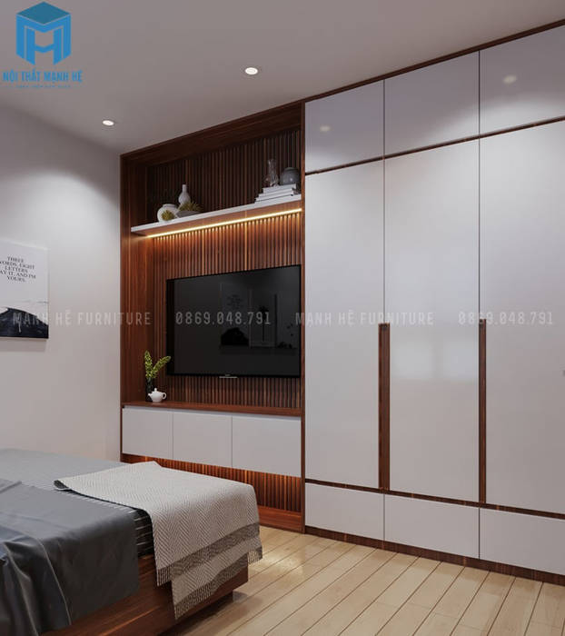 Nội thất phòng ngủ master Công ty Cổ Phần Nội Thất Mạnh Hệ Phòng ngủ phong cách hiện đại