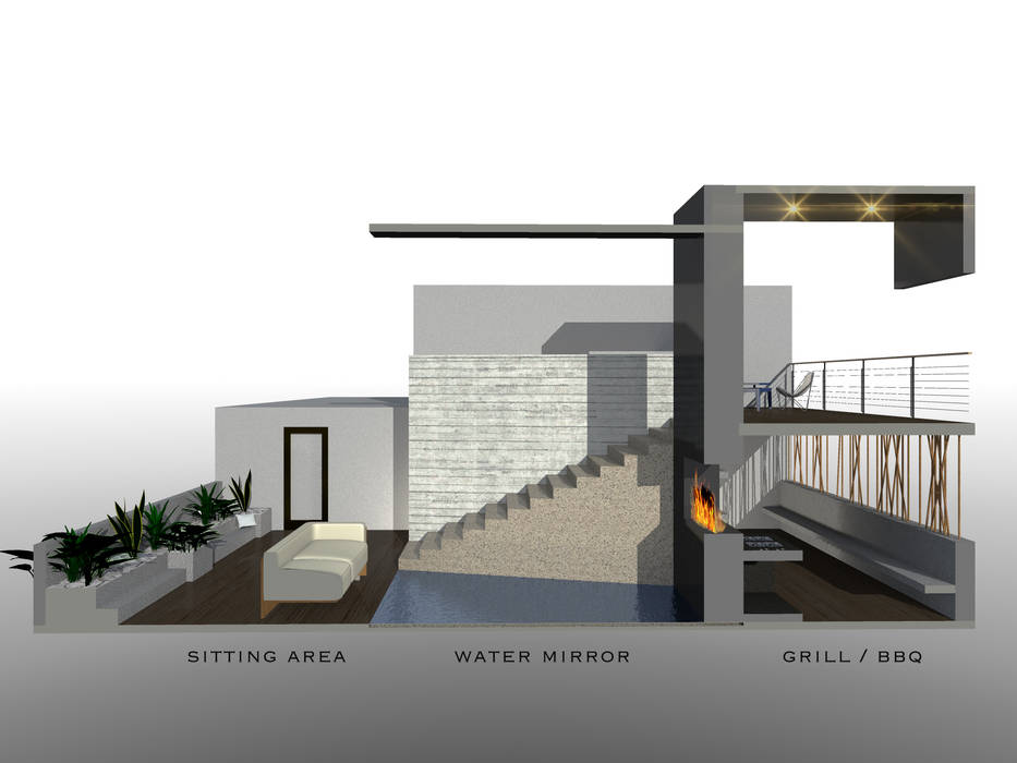 DISEÑO DE INTERIORES - ROOF GARDEN -, Prototype studio Prototype studio Modern balcony, veranda & terrace