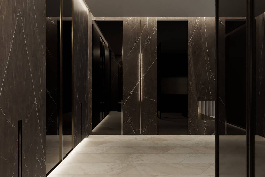 Апартаменты Marbel, Suiten7 Suiten7 Minimalist corridor, hallway & stairs Marble